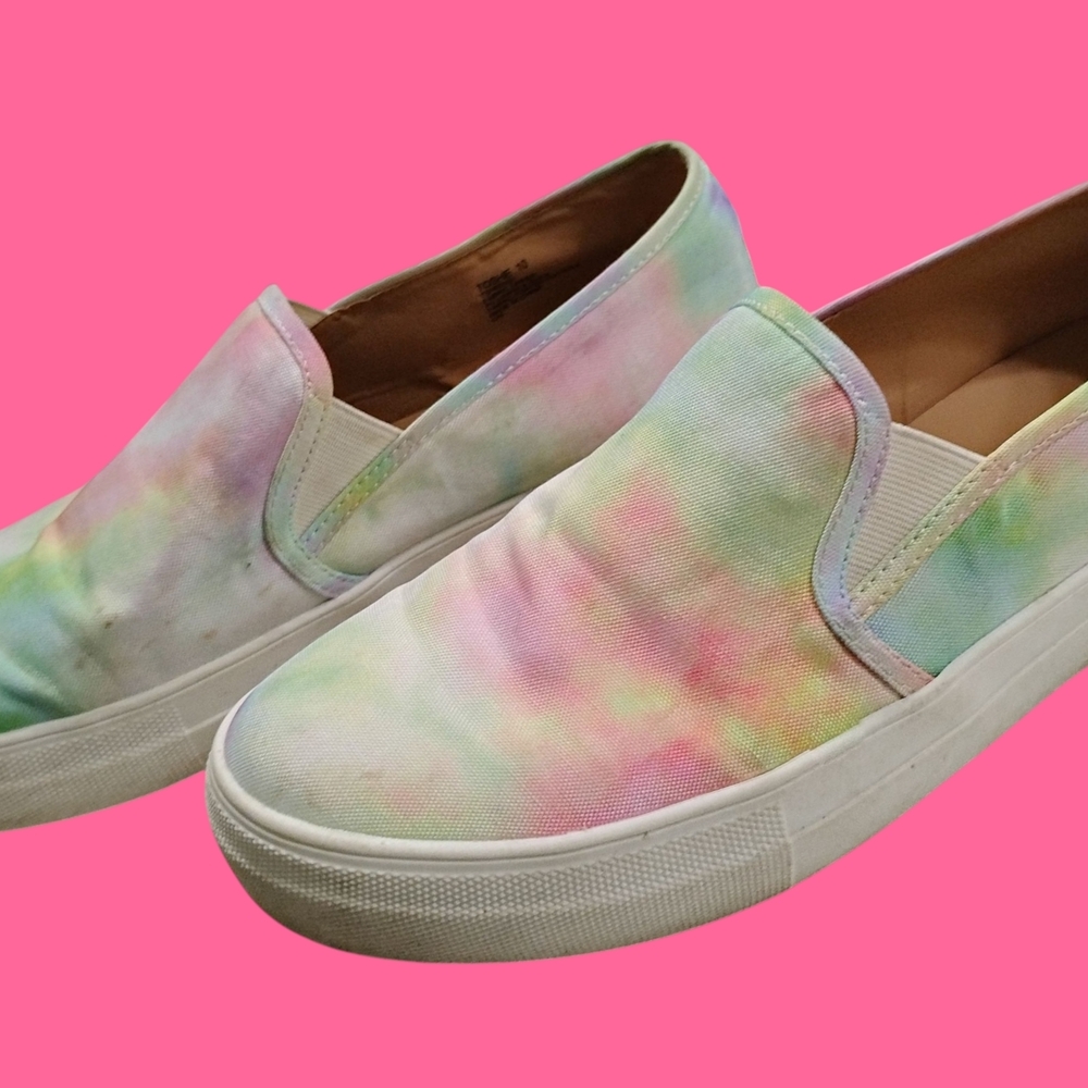 Colorful Tie-Dye Slip-On Sneakers - Picture 2 of 7